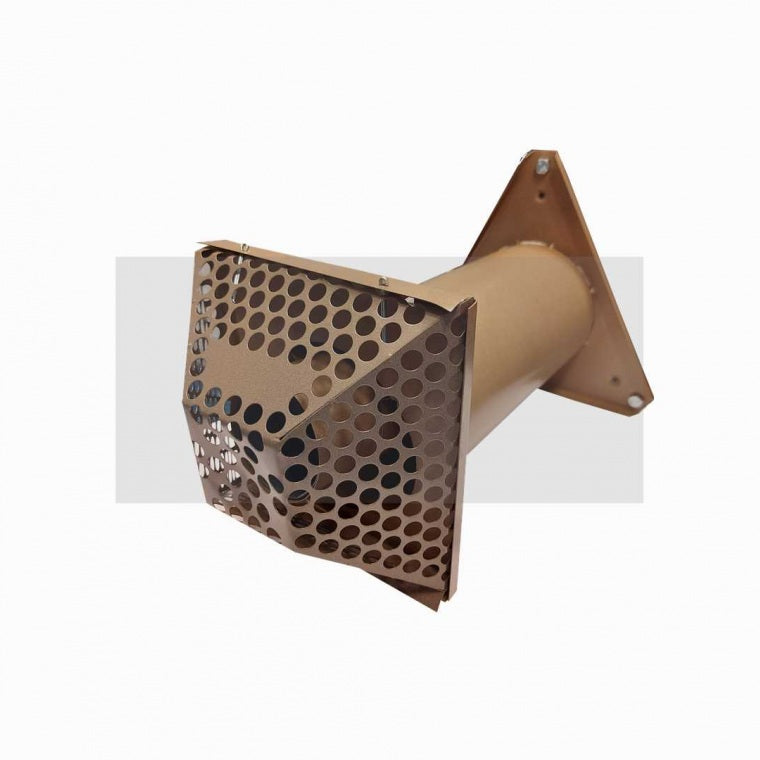 Wall duct extended (parapet) with EU-standard grilles