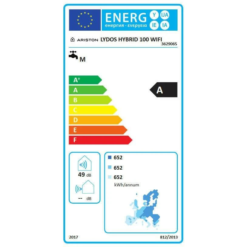 Ariston Lydos Hybrid WIFI 100 "A" energiaosztályú elektromos vízmelegítő Száraz, szteatit kerámia fűtőbetét (3629065)