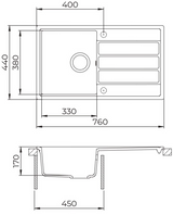 EVIDO 442068 EVIDO Easy 45S gránit mosogatótál platina