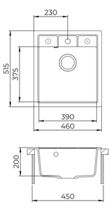 EVIDO 442126EVIDO Easy 45 gránit mosogatótál bézs 442126 (1 medence)