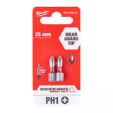 MILWAUKEE SHOCKWAVE CSAVAROZÓ BIT PH1 25mm 2db-os készlet