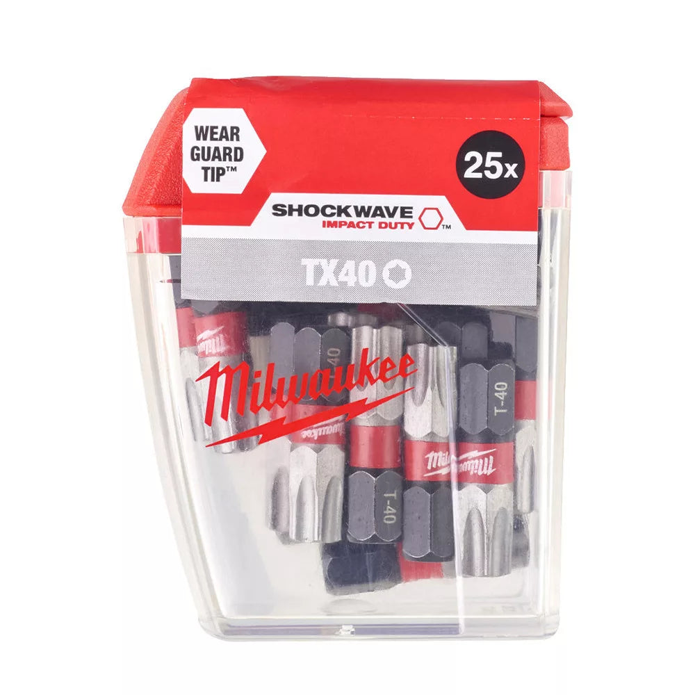 MILWAUKEE SHOCKWAVE CSAVAROZÓ BIT TX40-25mm 25 db-os készlet