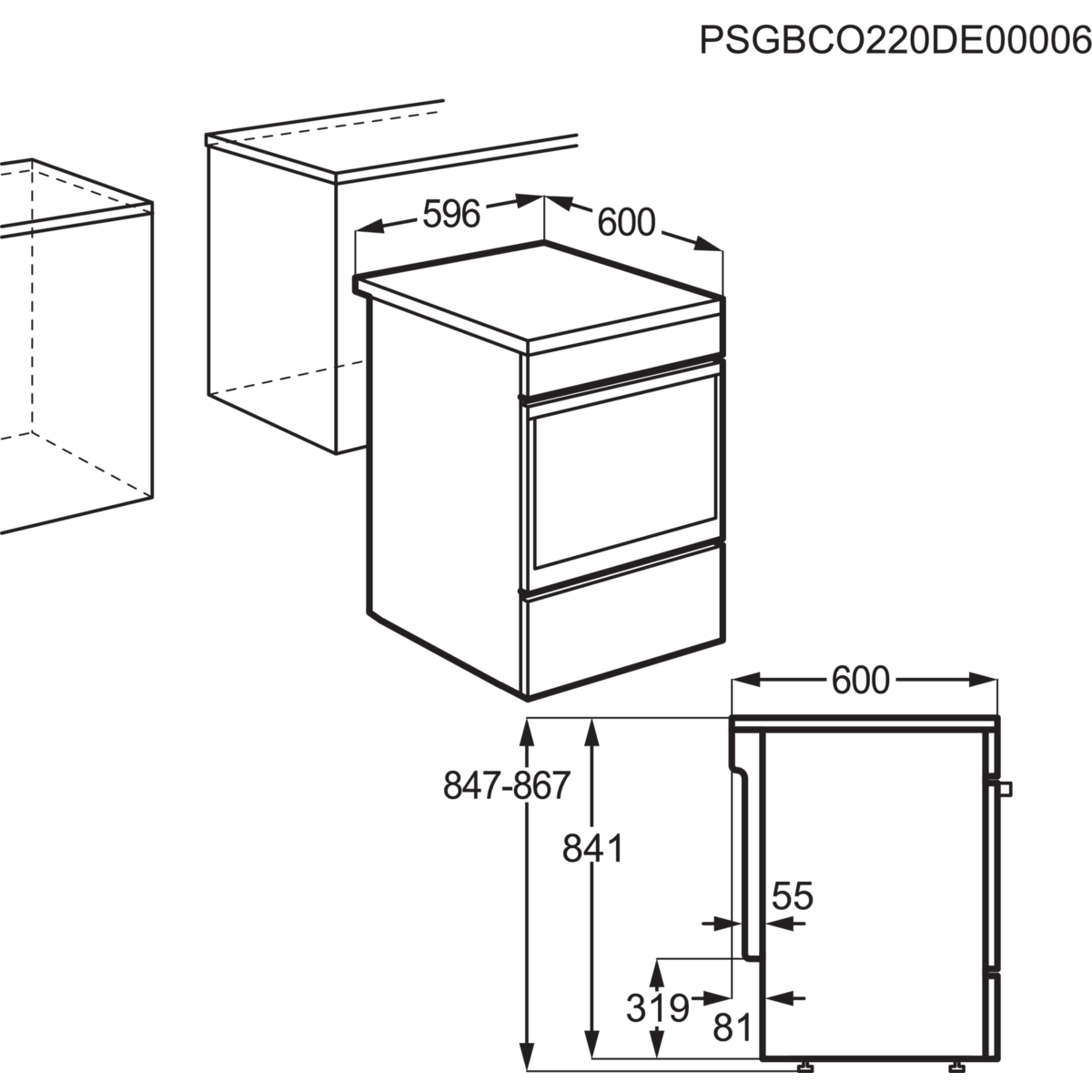 AEG CIB6643BBM szabadonálló elektromos tűzhely