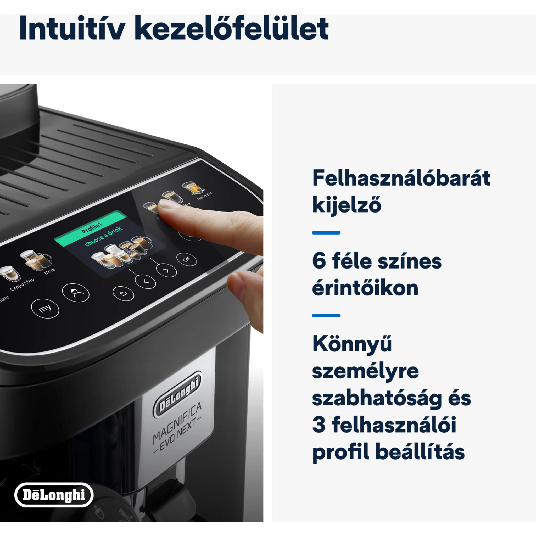 DE-LONGHI Magnifica Evo Next ECAM310.60.B LatteCrema automata tejtartályos kávégép
