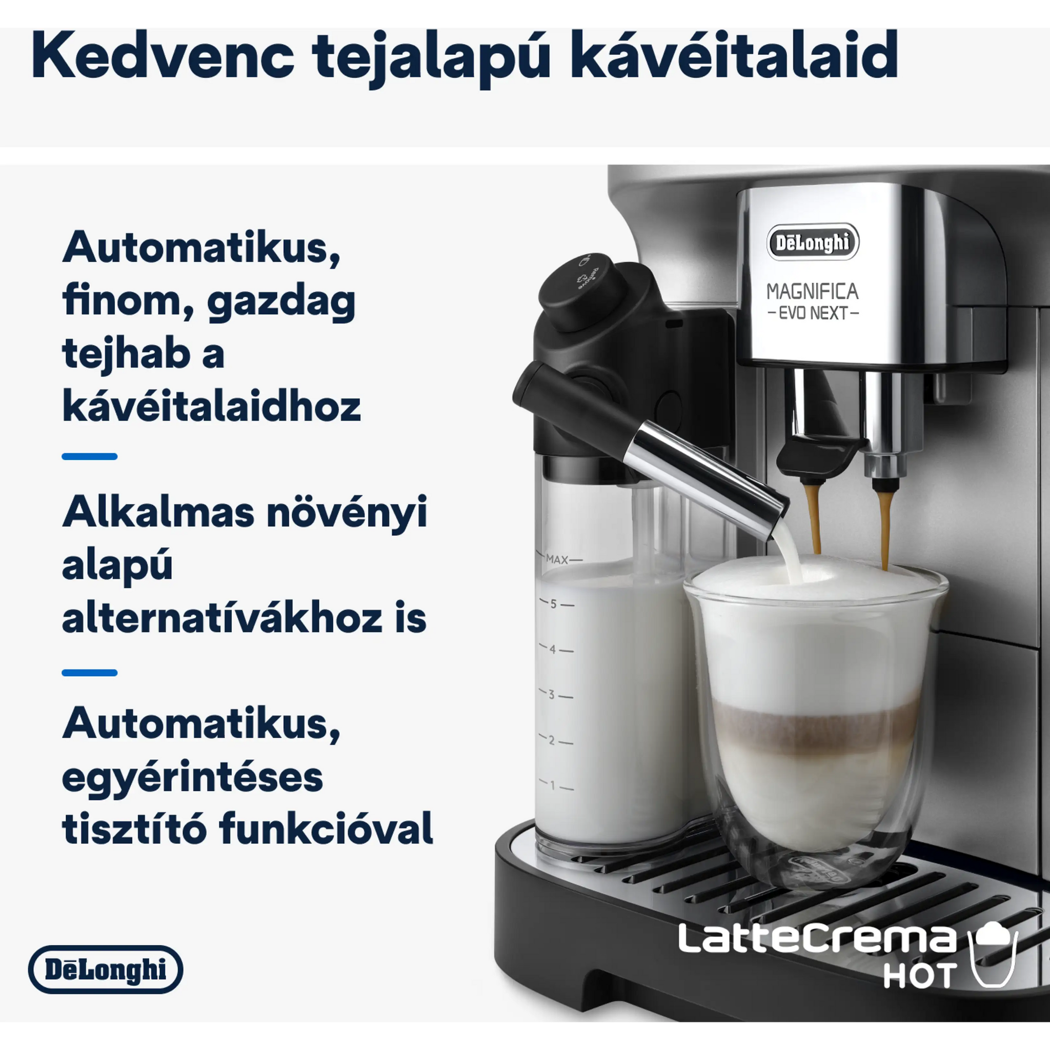 DE-LONGHI Magnifica Evo Next ECAM310.80.SB automata tejtartályos kávéfőző