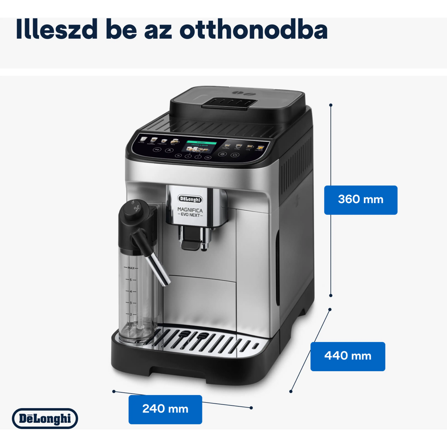 DE-LONGHI Magnifica Evo Next ECAM310.80.SB automata tejtartályos kávéfőző