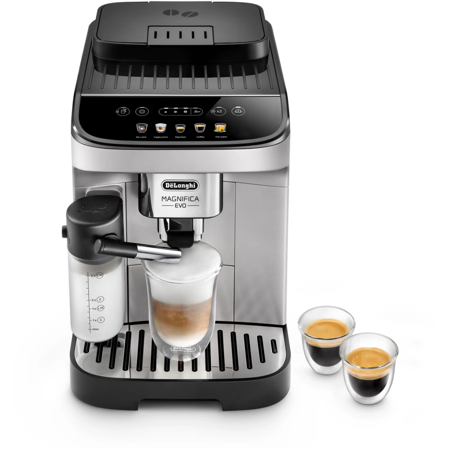 DE-LONGHI Magnifica Evo ECAM290.61.SB automata tejtartályos kávéfőző, fekete-ezüst