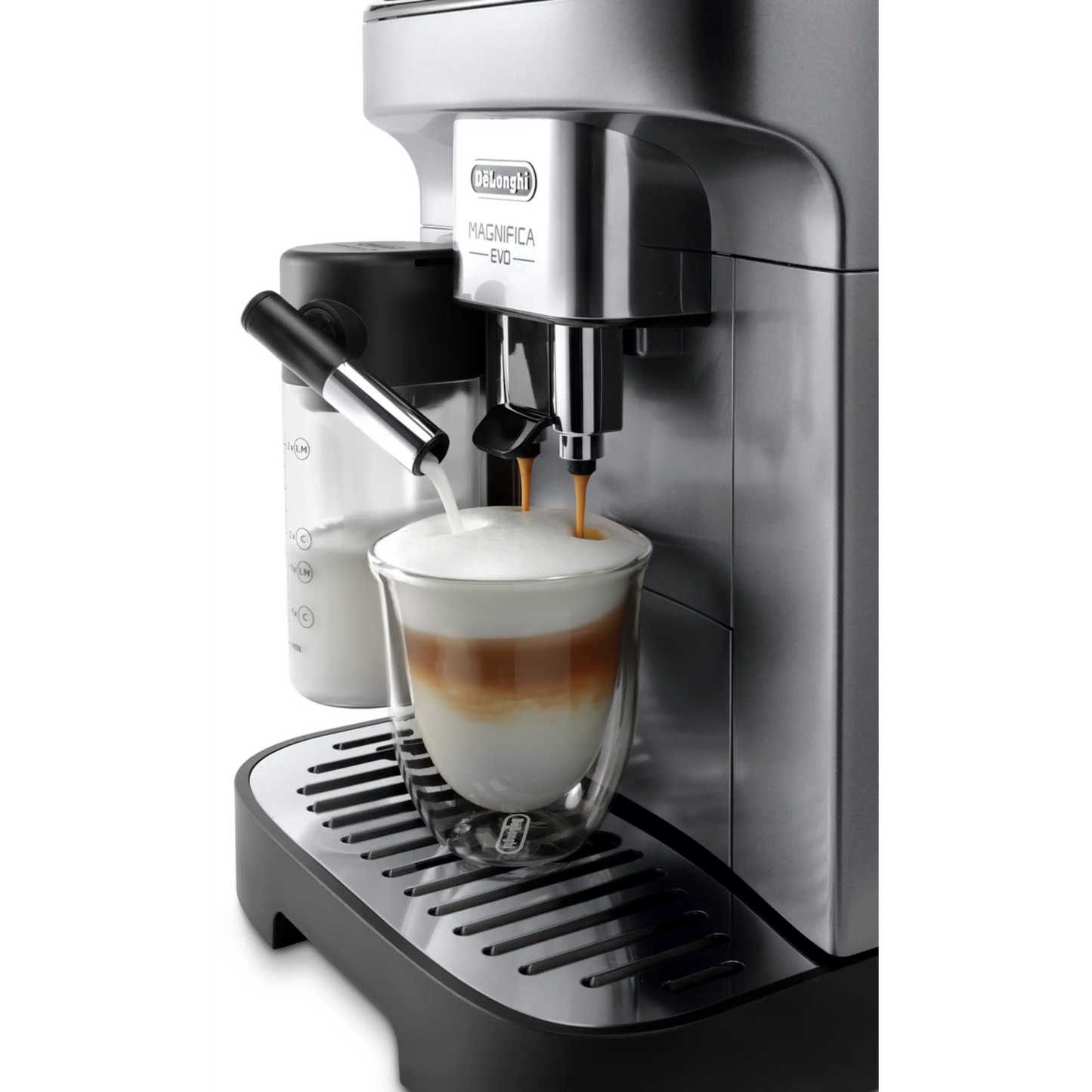 DE-LONGHI Magnifica Evo ECAM290.61.SB automata tejtartályos kávéfőző, fekete-ezüst