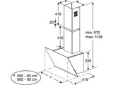 Beko BHCA62442BBH beépíthető döntött ernyős kürtős páraelszívó 60 cm (fekete)