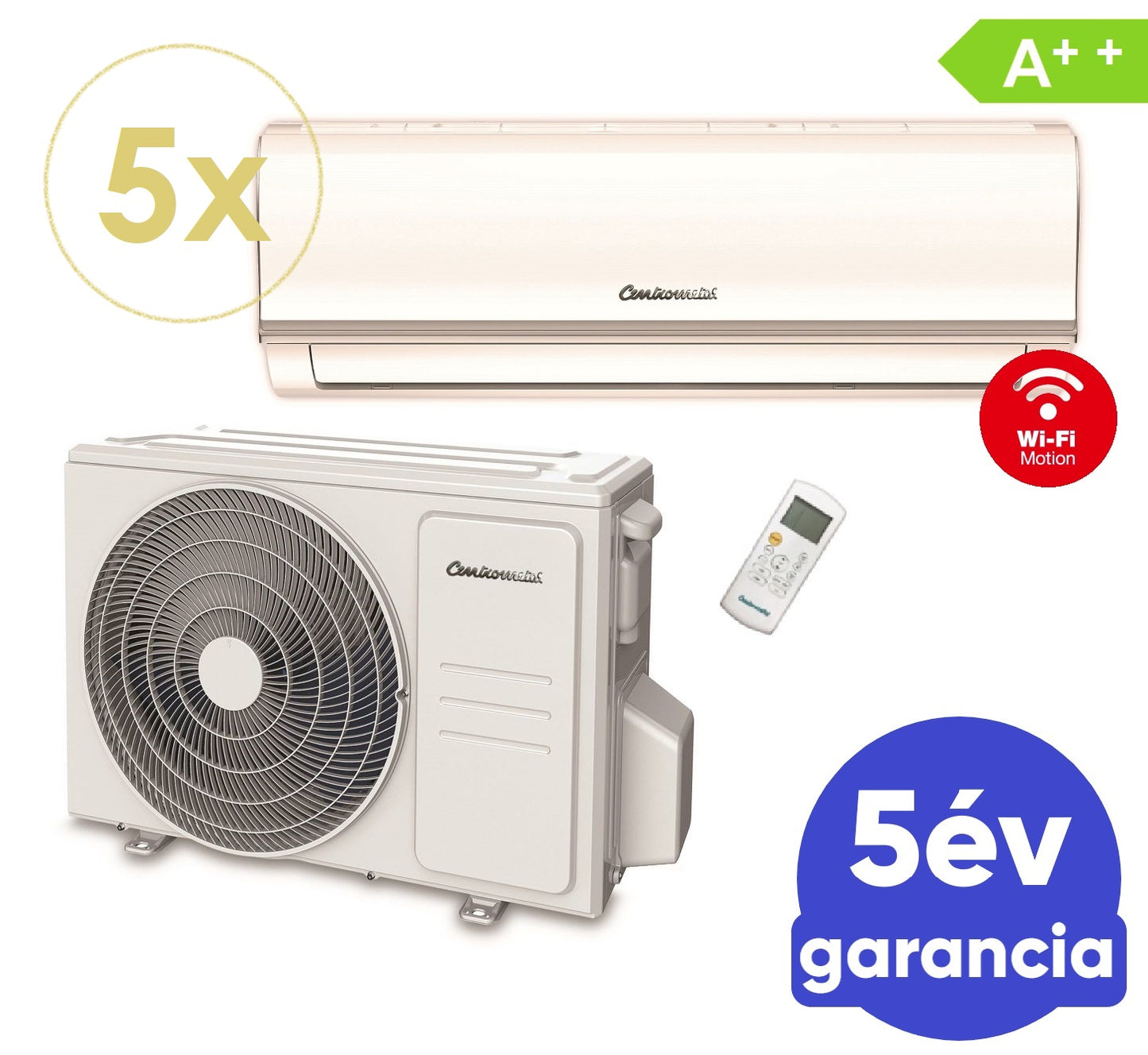 Centrometal AC-Cm M-9000 oldalfali split hűtő/fűtő klíma (R32 - 2,6 kW)