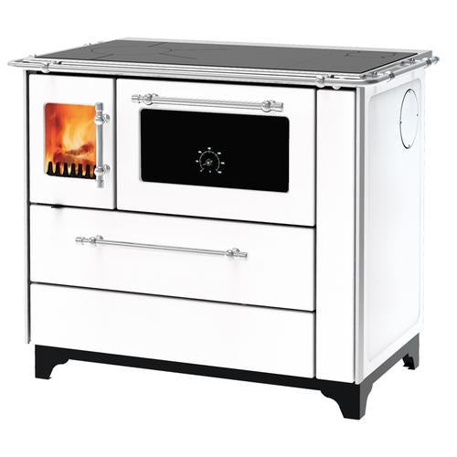 Donna 90 fehér fatüzelésű sparhelt sütővel, 8.1 kW (jobbos)