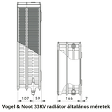 Vogel&Noot 33KV 600x1200 balos szelepes radiátor