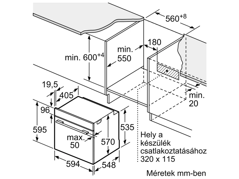Bosch HBA534BW0 beépíthető sütő