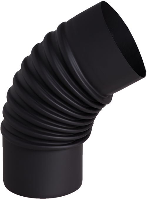 Hunor 150/45°  festett könyök fekete acél (0,5mm)