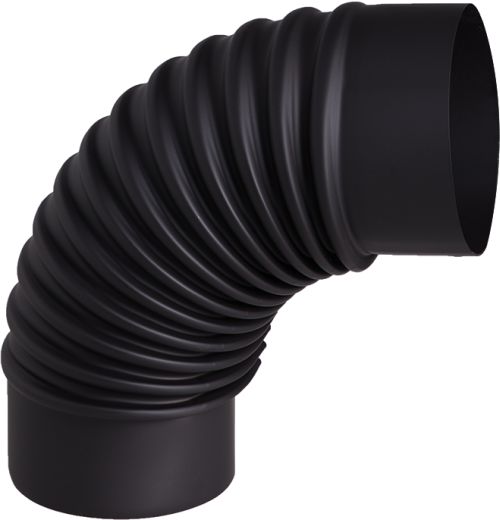 Hunor 150/90°  festett könyök fekete acél (0,5mm)