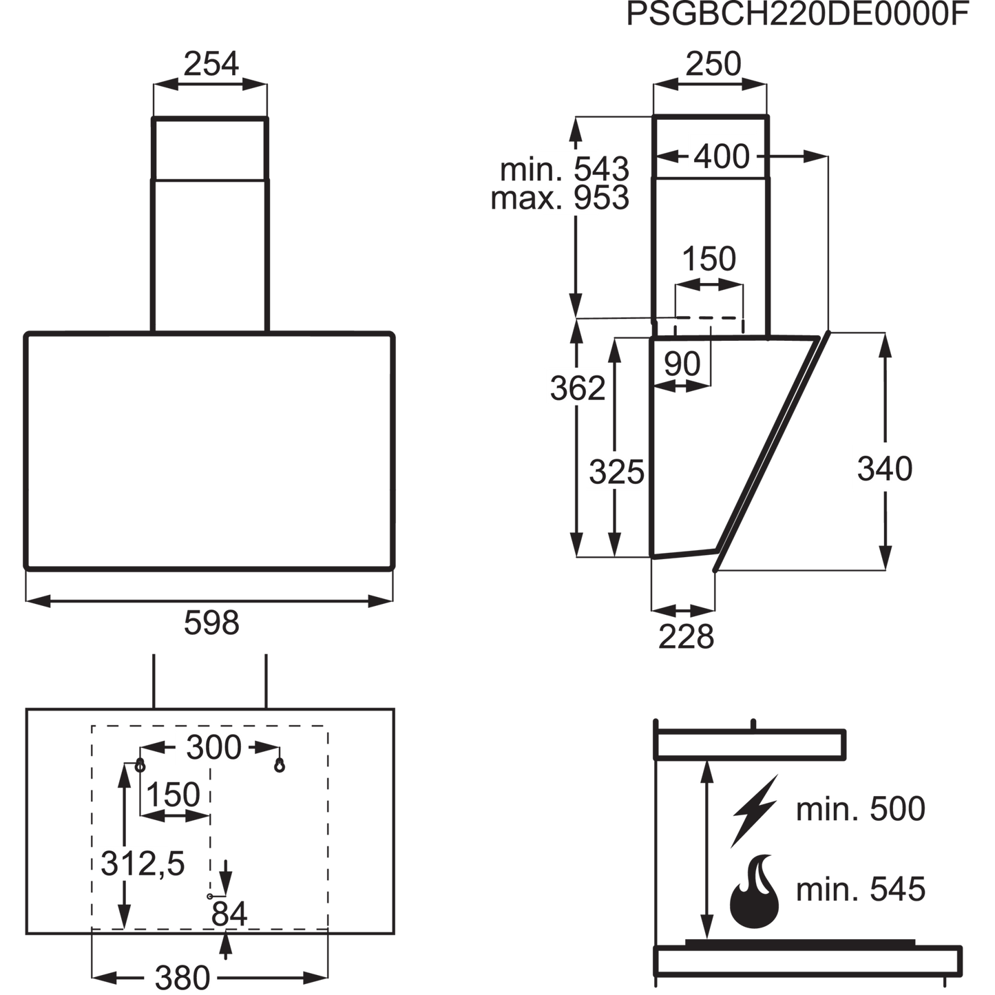 Electrolux LFV436K beépíthető páraelszívó