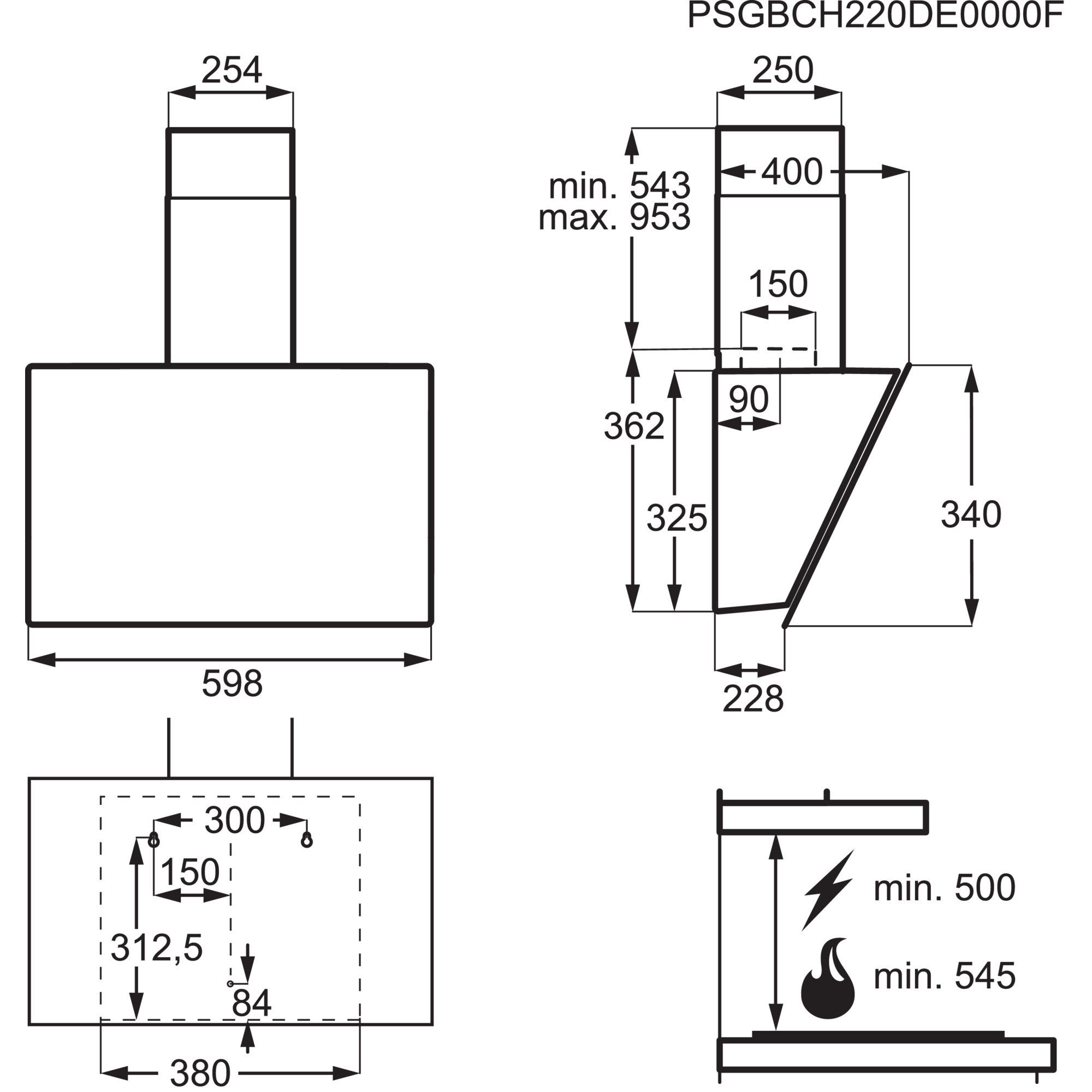 Electrolux LFV436K beépíthető páraelszívó