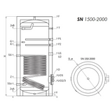 SUNSYSTEM SN 1500 indirekt HMV tartály 1 hőcserélővel