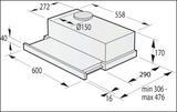 Gorenje TH60E3X beépíthető páraelszívó