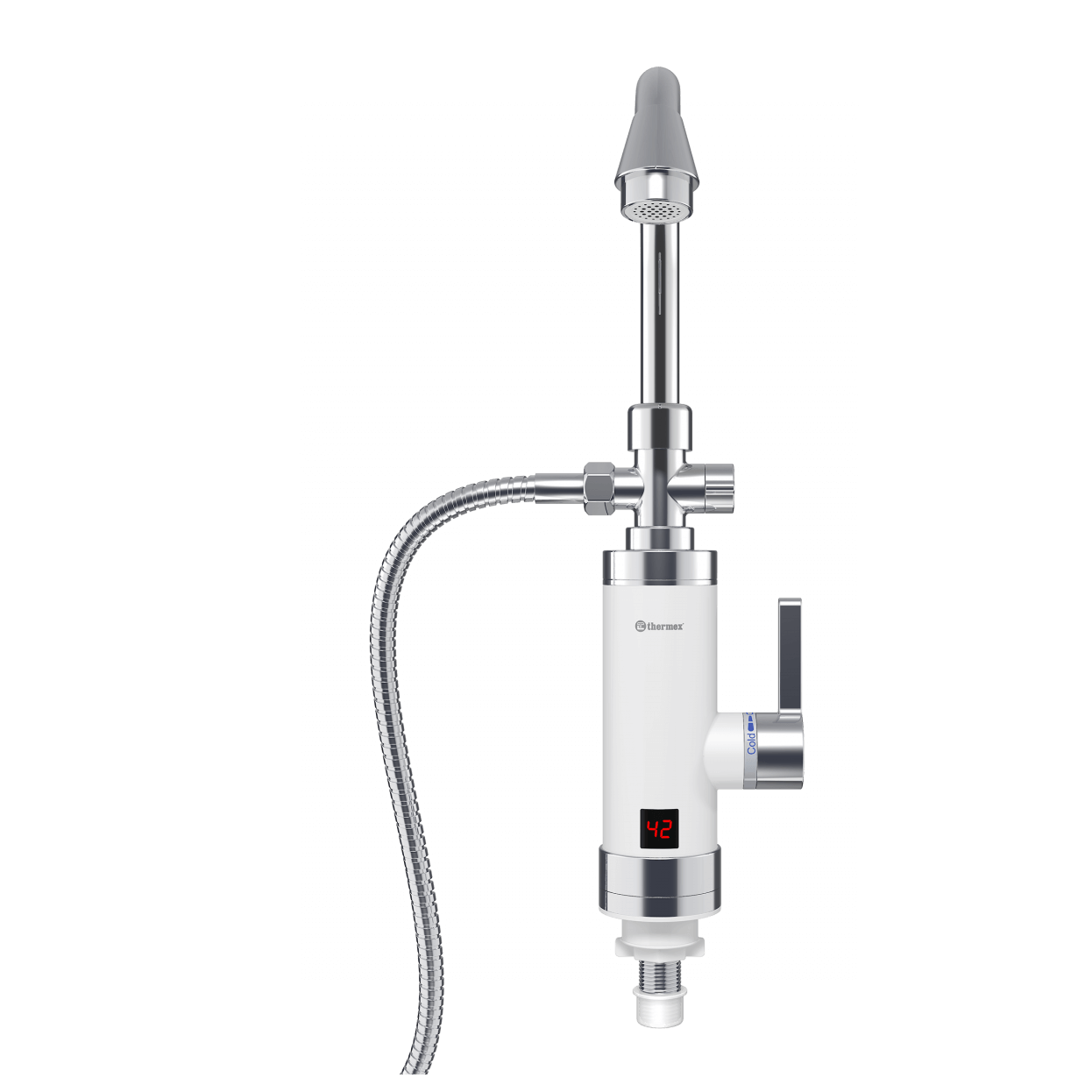 Thermex FOCUS 3000 átfolyós elektromos vízmelegítő csaptelep és tusolófej (3 kW)