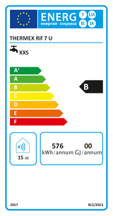 Thermex RIF 7 U - pult alá telepíthető, felső kifolyású elektromos vízmelegítő (7 liter / 1,5 kW)