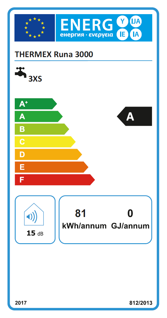 Thermex RUNA 3000 átfolyós elektromos vízmelegítő és fehér csaptelep (3 kW)