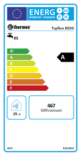Thermex TOPFLOW 8000 átfolyós elektromos vízmelegítő (8 kW)