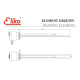 ELIKO elektromos fűtőbetét termosztáttal 5/4" (rozsdamentes / 2 kW / 230V)