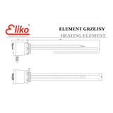 ELIKO elektromos fűtőbetét termosztáttal 6/4" (rozsdamentes / 3 kW / 230V)