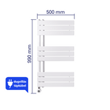WENTOREX Asymmetric Electric 400 Watt elektromos törölközőszárítós radiátor (fehér / 500 mm)