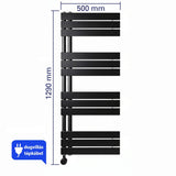 WENTOREX Asymmetric Electric 700 Watt elektromos törölközőszárítós radiátor (fekete / 500 mm)