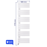 WENTOREX Asymmetric Electric 900 Watt elektromos törölközőszárítós radiátor (fehér / 500 mm)