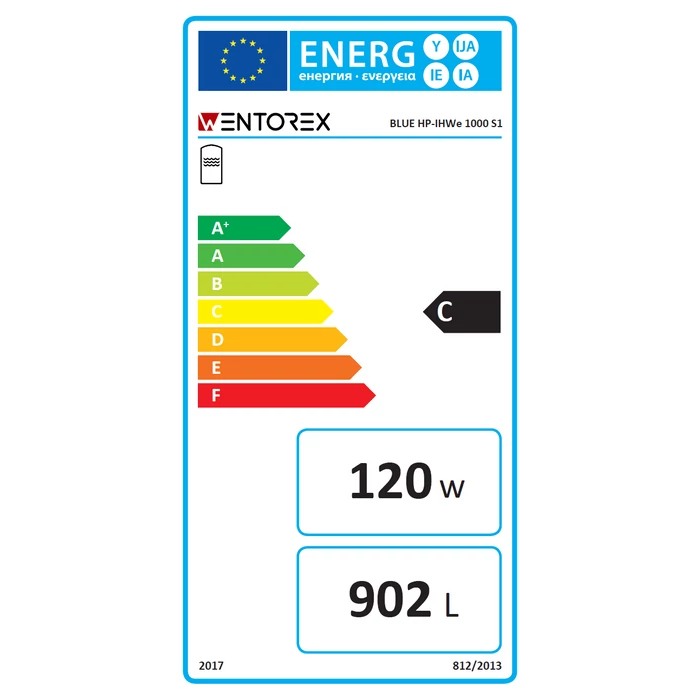 WENTOREX BLUE HP-IHWe 1000 S1 INOX indirekt HMV tartály 1 megnövelt hőcserélővel (6 kW)