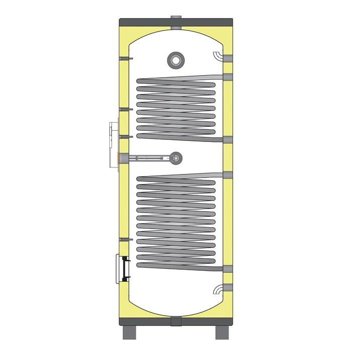 WENTOREX BLUE IHWe 300 S2 INOX indirekt HMV tartály 2 hőcserélővel (3 kW)
