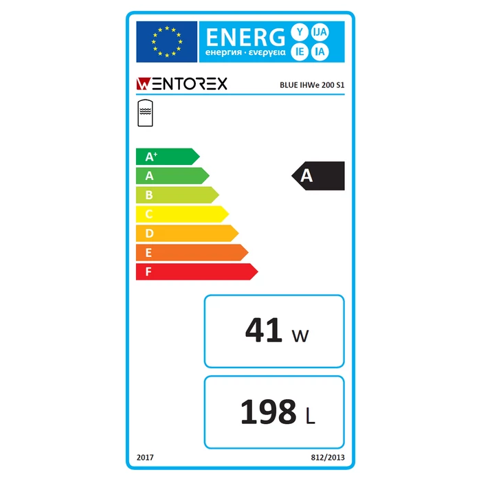 WENTOREX BLUE IHWe 200 S1 INOX indirekt HMV tartály 1 hőcserélővel (3 kW)