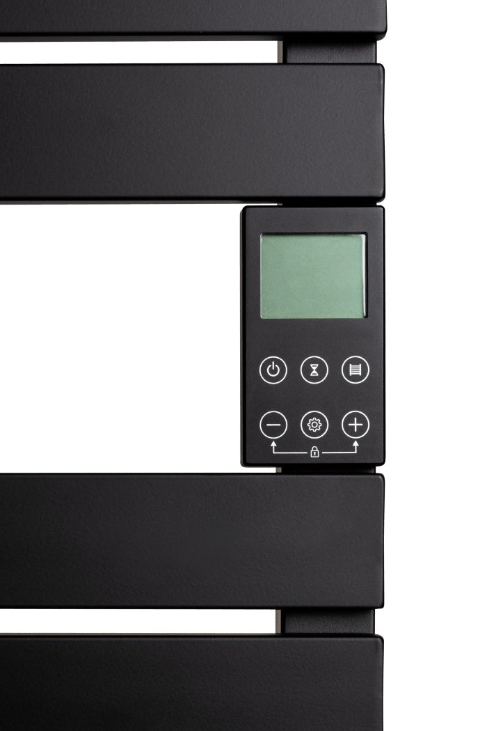 WENTOREX Piatto Electric Top 750 W alum. elektromos törölközőszárítós radiátor (fekete/550 mm)