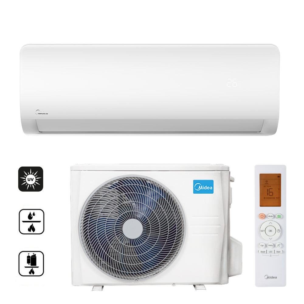 Midea MG2X-09-BL-SP MG2X-09-SP Xtreme Save oldalfali split R32, 2,6 kW,
