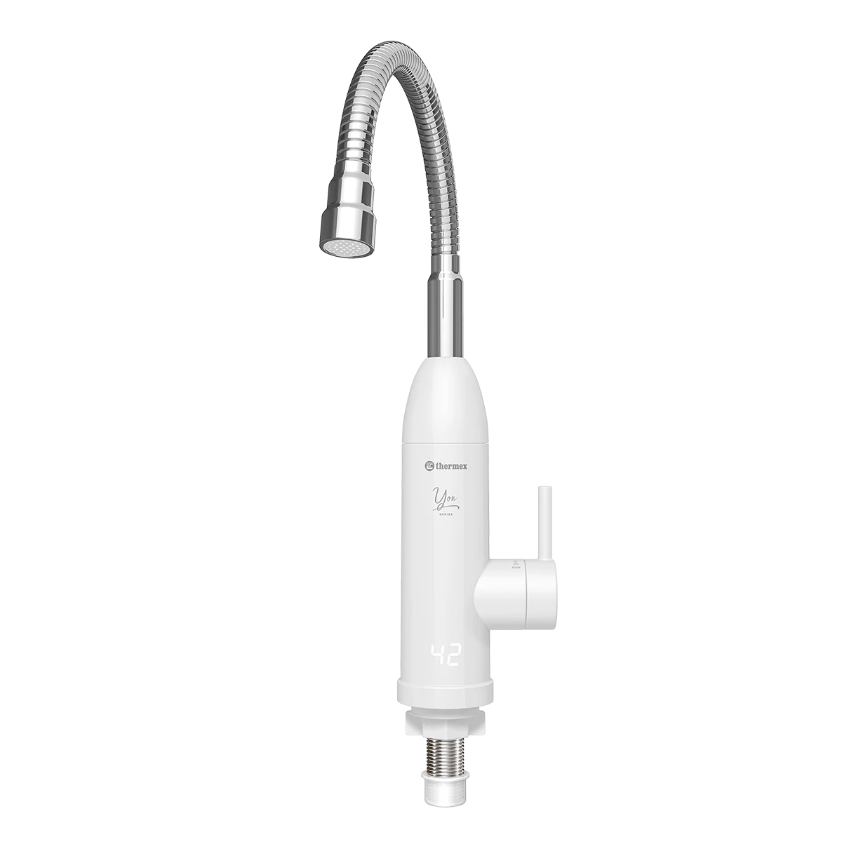 Thermex YON 3000 átfolyós elektromos vízmelegítő és fehér csaptelep (3 kW)