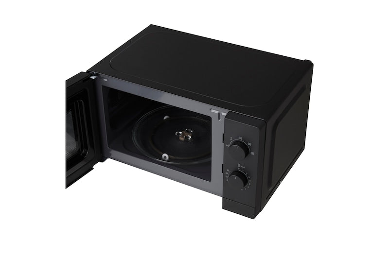 LG MS2082F szabadonálló fekete mikrohullámú sütő 20 literes űrtartalommal.